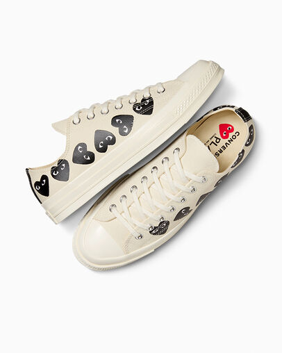 Converse Converse x PLAY Comme des Garçons Chuck 70 Multi Heart Men Sneakers White / Black USA | C-64273059