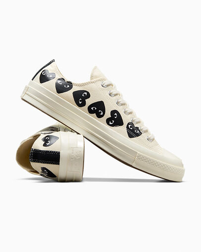 Converse Converse x PLAY Comme des Garçons Chuck 70 Multi Heart Men Sneakers White / Black USA | C-64273059