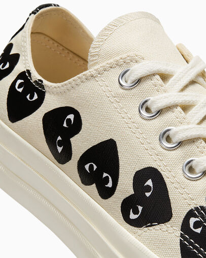 Converse Converse x PLAY Comme des Garçons Chuck 70 Multi Heart Men Sneakers White / Black USA | C-64273059