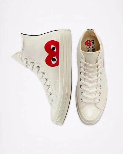 Converse Converse x PLAY Comme des Garçons Chuck 70 Men Sneakers White / Red USA | C-70456199