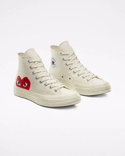 Converse Converse x PLAY Comme des Garçons Chuck 70 Men Sneakers White / Red USA | C-70456199