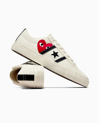 Converse Converse x PLAY Comme des Garçons One Star Academy Pro Women Skate Shoes White / Black / Red USA | C-31974259