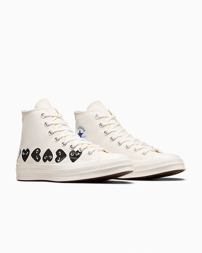 Converse Converse x PLAY Comme des Garçons Chuck 70 Multi Heart Women Sneakers White / Black USA | C-02469719