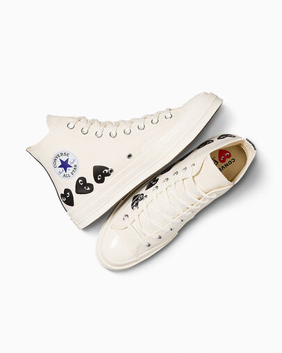 Converse Converse x PLAY Comme des Garçons Chuck 70 Multi Heart Women Sneakers White / Black USA | C-02469719