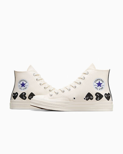 Converse Converse x PLAY Comme des Garçons Chuck 70 Multi Heart Women Sneakers White / Black USA | C-02469719