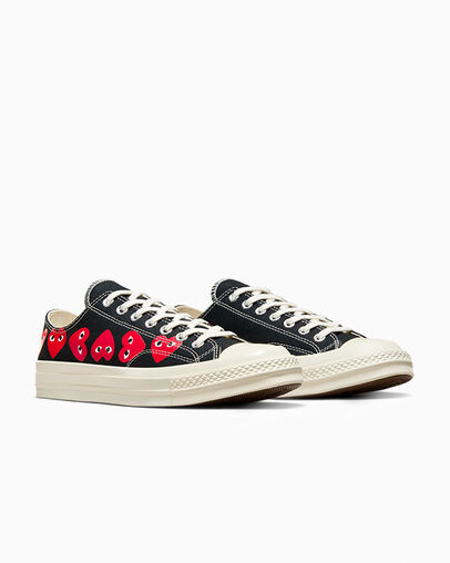 Converse Converse x PLAY Comme des Garçons Chuck 70 Multi Heart Women Sneakers Black / Red USA | C-10583279