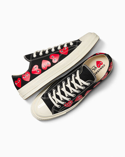Converse Converse x PLAY Comme des Garçons Chuck 70 Multi Heart Women Sneakers Black / Red USA | C-10583279