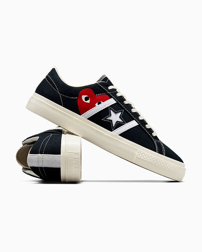 Converse Converse x PLAY Comme des Garçons One Star Academy Pro Women Tennis Shoes Black / Red USA | C-60398579