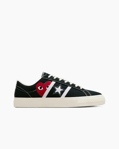 Converse Converse x PLAY Comme des Garçons One Star Academy Pro Women Tennis Shoes Black / Red USA | C-60398579