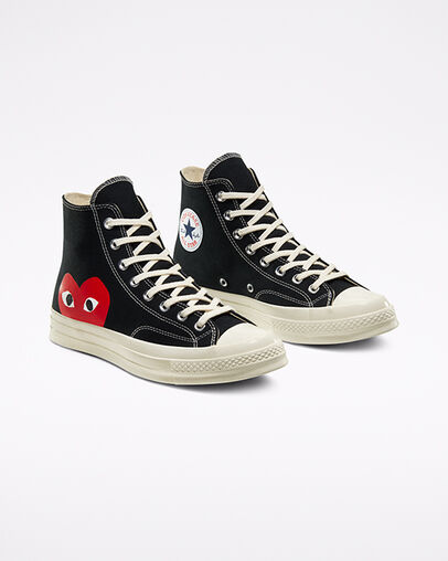 Converse Converse x PLAY Comme des Garçons Chuck 70 Women Sneakers Black / White / Red USA | C-68059479