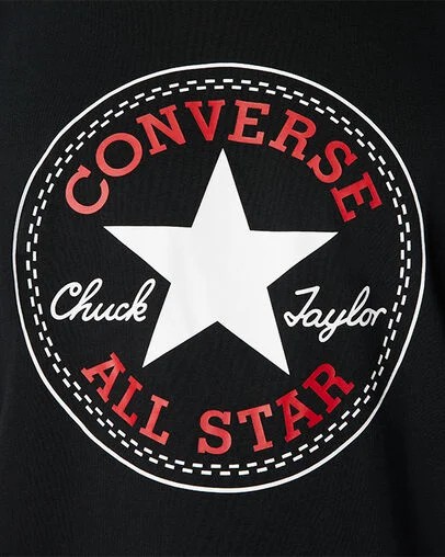 Converse Go-To All Star Patch Standard-Fit Men T Shirts Black USA | C-09653489