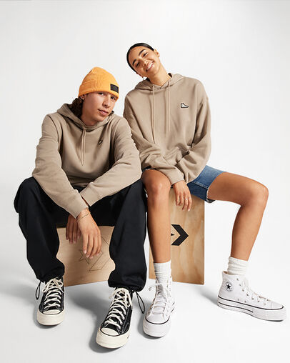 Converse Go-To Chuck 70 Loose Fit Men Hoodie Khaki USA | C-36029879