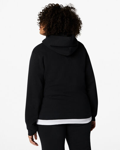 Converse Go-To Embroidered Star Chevron Standard-Fit Fleece Women Hoodie Black USA | C-92536489