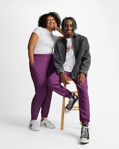 Converse Go-To Embroidered Star Chevron Standard-Fit Women Sweatpants Purple USA | C-76934089