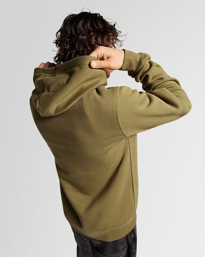 Converse Go-To Embroidered Star Chevron Standard-Fit Fleece Women Hoodie Olive USA | C-61328949