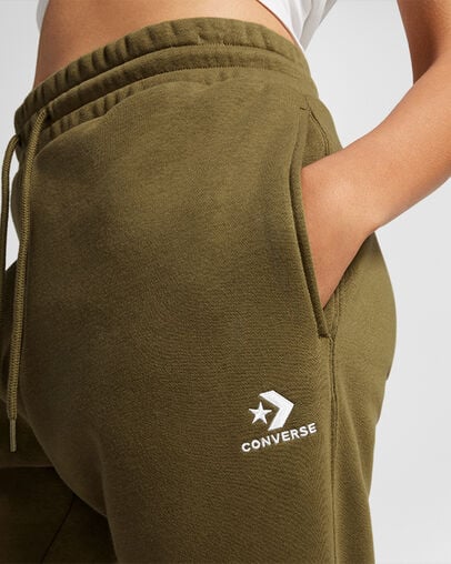 Converse Go-To Embroidered Star Chevron Standard-Fit Men Sweatpants Olive USA | C-36140989