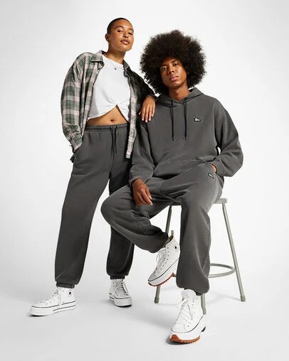Converse Go-To Sneaker Patch Loose-Fit Men Sweatpants Black USA | C-80152379