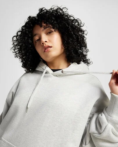 Converse Gold Standard Loose-Fit Women Hoodie Light Grey USA | C-95746839