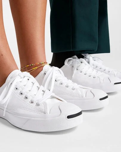 Converse Jack Purcell Women Canvas Shoes White / Black USA | C-60142959