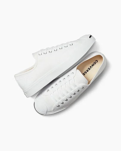 Converse Jack Purcell Women Canvas Shoes White / Black USA | C-60142959