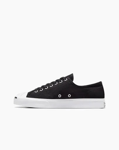 Converse Jack Purcell Women Canvas Shoes Black / White USA | C-19736859