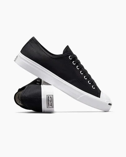 Converse Jack Purcell Women Canvas Shoes Black / White USA | C-19736859