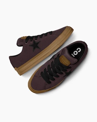 Converse One Star Puff Women Skate Shoes Burgundy / Black USA | C-65418029