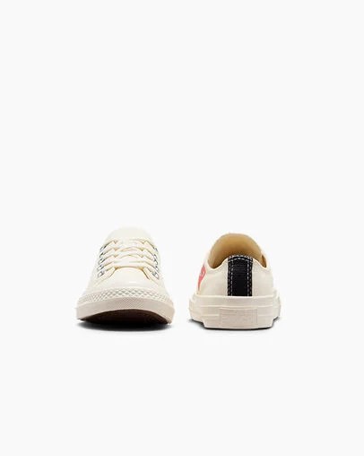 Converse PLAY Comme des Garçons Single Heart Chuck 70 Kids' Sneakers White / Red / Black USA | C-75493269