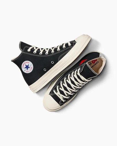 Converse PLAY Comme des Garçons Single Heart Chuck 70 Men Sneakers Black / Red USA | C-86739059