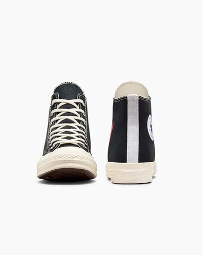 Converse PLAY Comme des Garçons Single Heart Chuck 70 Men Sneakers Black / Red USA | C-86739059