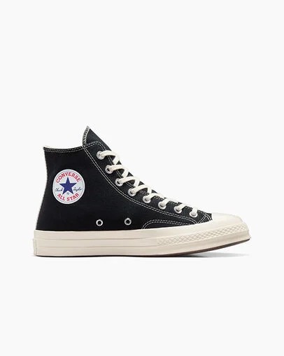 Converse PLAY Comme des Garçons Single Heart Chuck 70 Men Sneakers Black / Red USA | C-86739059