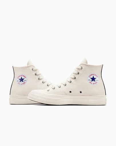 Converse PLAY Comme des Garçons Single Heart Chuck 70 Men Sneakers White / Red / Black USA | C-45683279