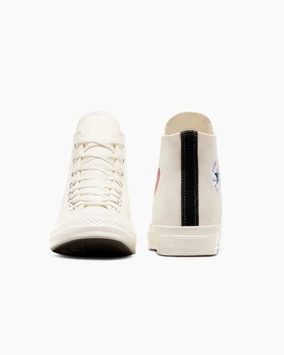 Converse PLAY Comme des Garçons Single Heart Chuck 70 Men Sneakers White / Red / Black USA | C-45683279