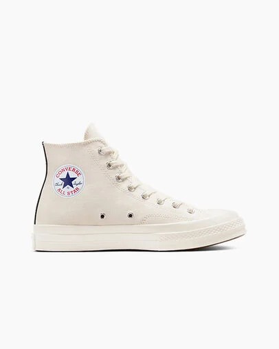 Converse PLAY Comme des Garçons Single Heart Chuck 70 Men Sneakers White / Red / Black USA | C-45683279
