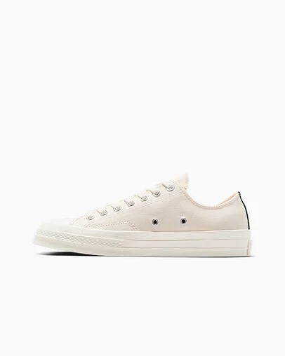 Converse PLAY Comme des Garçons Single Heart Chuck 70 Women Sneakers White / Black / Red USA | C-23718569
