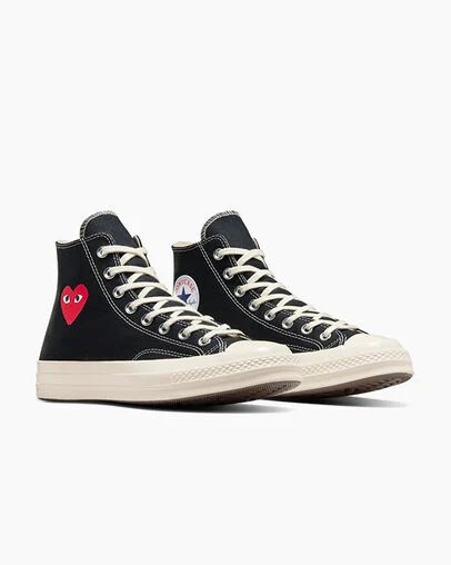 Converse PLAY Comme des Garçons Single Heart Chuck 70 Women Sneakers Black / Red USA | C-53804619