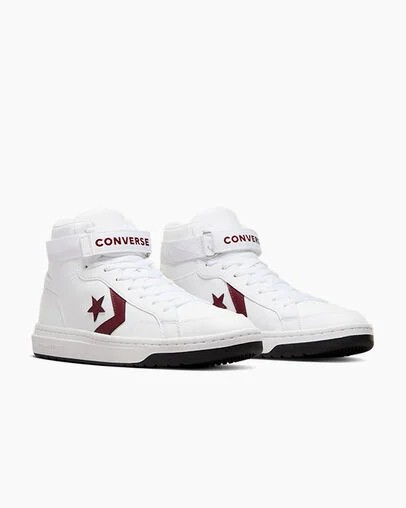 Converse Pro Blaze V2 Leather Men Basketball Shoes White / Pink USA | C-96437589