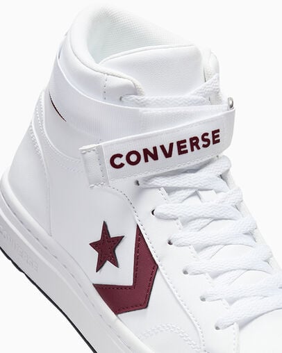 Converse Pro Blaze V2 Leather Men Basketball Shoes White / Pink USA | C-96437589