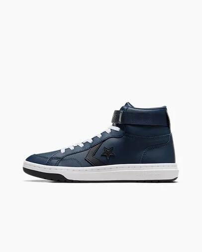Converse Pro Blaze V2 Leather Women Basketball Shoes Navy / Black / White USA | C-28374659