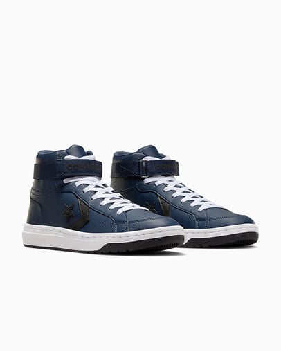 Converse Pro Blaze V2 Leather Women Basketball Shoes Navy / Black / White USA | C-28374659