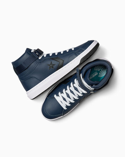 Converse Pro Blaze V2 Leather Women Basketball Shoes Navy / Black / White USA | C-28374659