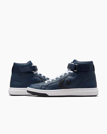 Converse Pro Blaze V2 Leather Women Basketball Shoes Navy / Black / White USA | C-28374659