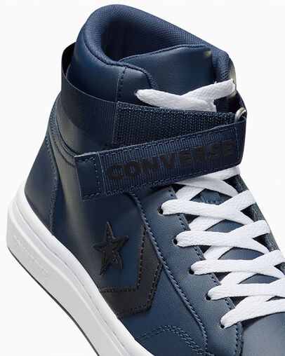 Converse Pro Blaze V2 Leather Women Basketball Shoes Navy / Black / White USA | C-28374659