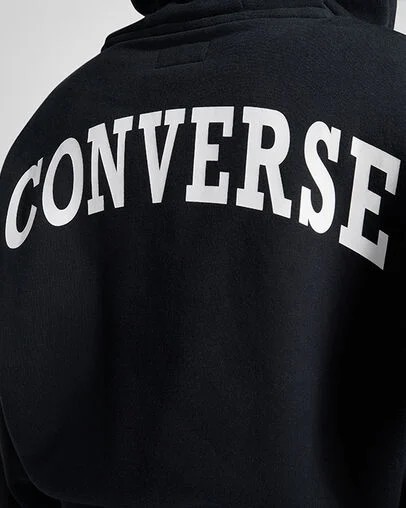 Converse Retro Full-Zip Women Hoodie Black USA | C-60824539