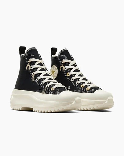 Converse Run Star Hike Charms Women Sneakers Black / Gold USA | C-83076419
