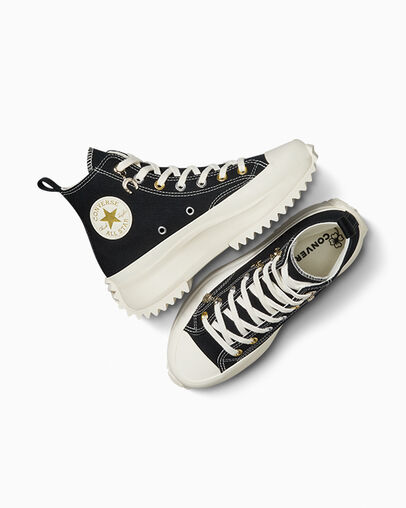Converse Run Star Hike Charms Women Sneakers Black / Gold USA | C-83076419