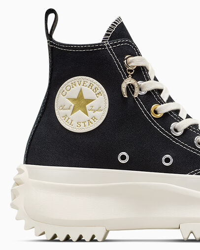 Converse Run Star Hike Charms Women Sneakers Black / Gold USA | C-83076419