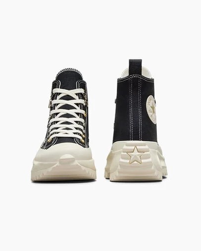 Converse Run Star Hike Charms Women Sneakers Black / Gold USA | C-71058239