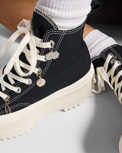 Converse Run Star Hike Charms Women Sneakers Black / Gold USA | C-71058239
