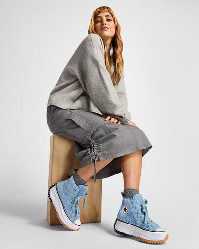 Converse Run Star Hike Women Platform Shoes Blue / White / Black USA | C-02918749